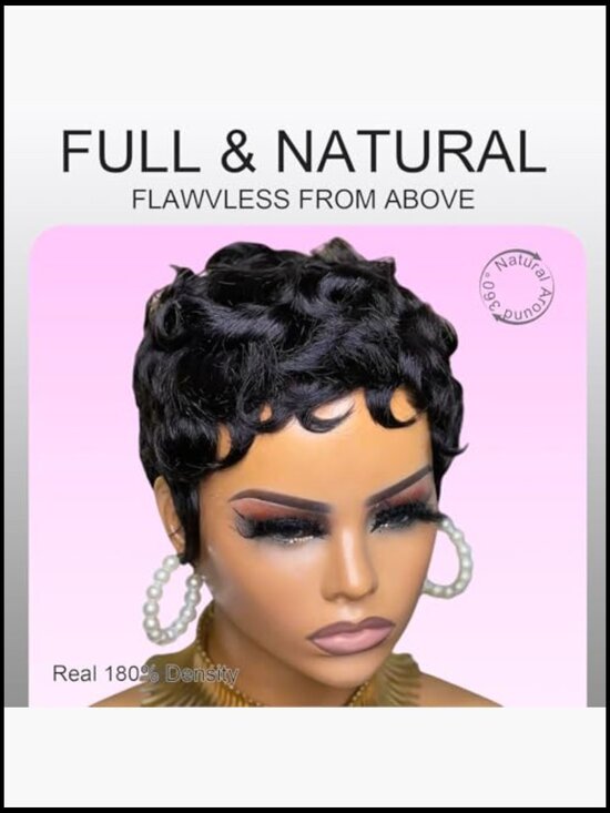 Short Pixie Cut Wig 100% Human Hair Layered Glueless Lightweight Chic main image 4